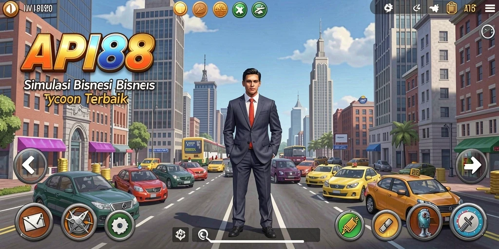 Tampilan gameplay API88 yang menampilkan manajemen bisnis yang mendebarkan.