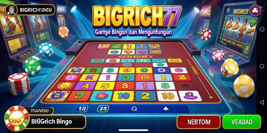 Tampilan gameplay seru BIGRICH77 saat bermain Bingo.