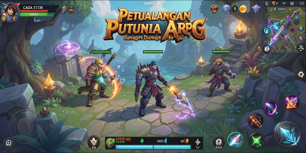 Screenshot utama dari gameplay menampilkan aksi petualangan ARPG yang mendebarkan.