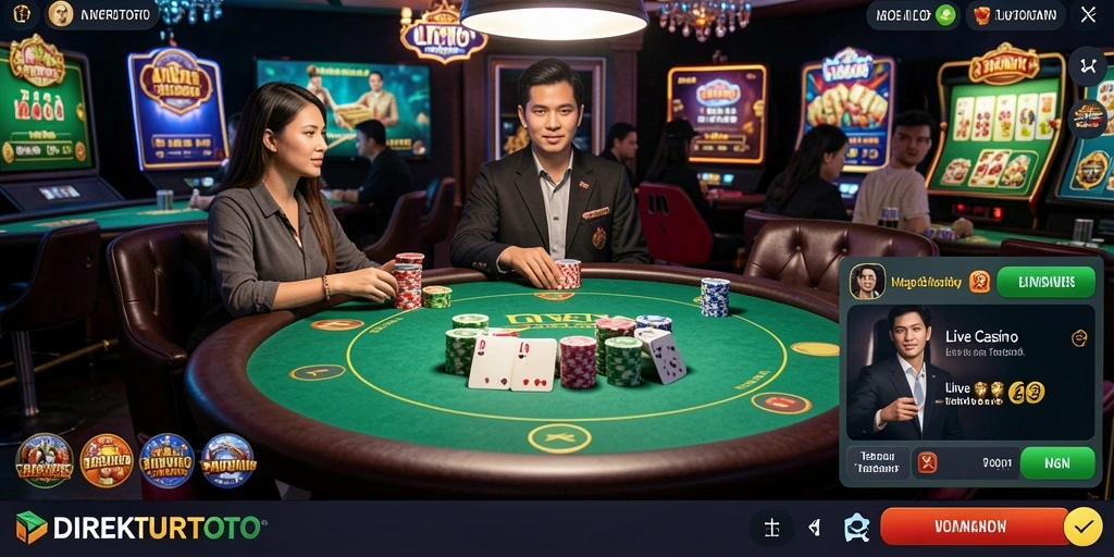 Tampilan menarik gameplay Live Casino dari DIREKTURTOTO.