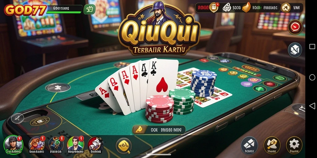 Tangkapan layar gameplay QiuQiu yang seru di GOD77.