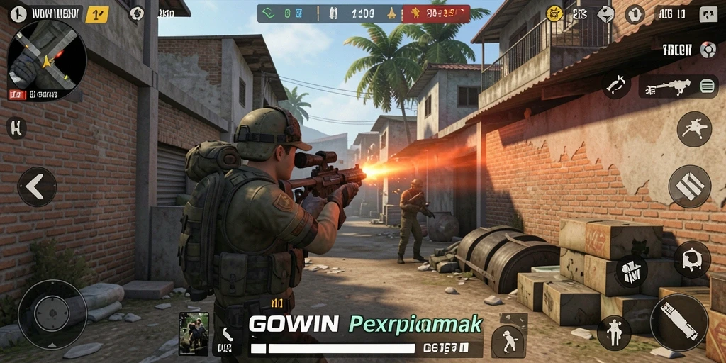Tampilan gameplay GOWIN yang penuh aksi dan strategi.