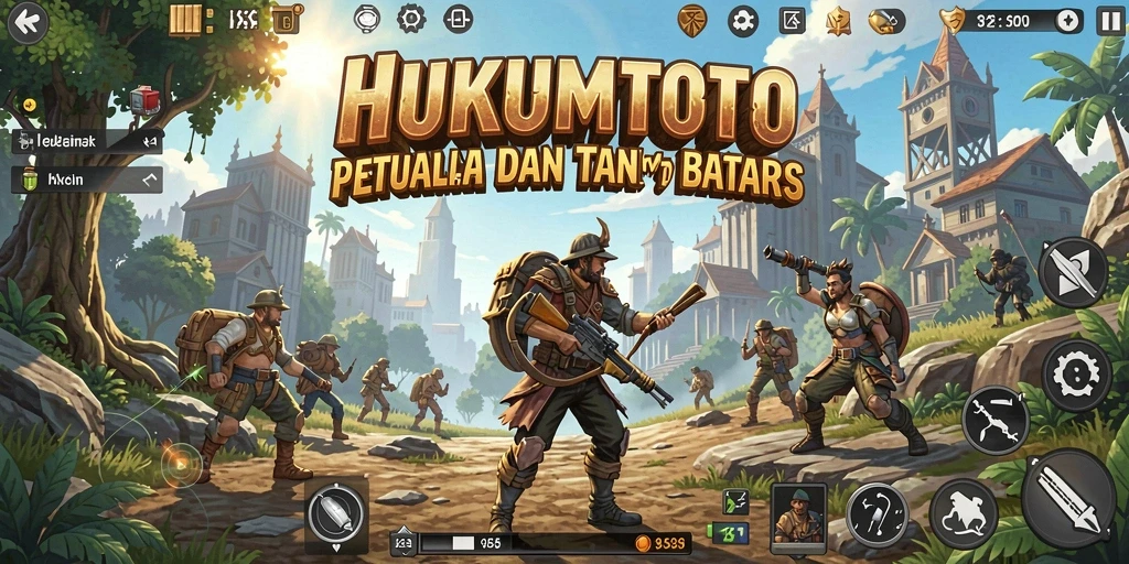 Screenshot gameplay HUKUMTOTO menampilkan dunia terbuka yang menakjubkan.