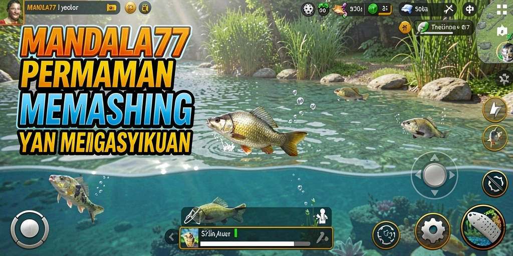 Screenshot permainan MANDALA77 yang menunjukkan gameplay memancing yang menarik.