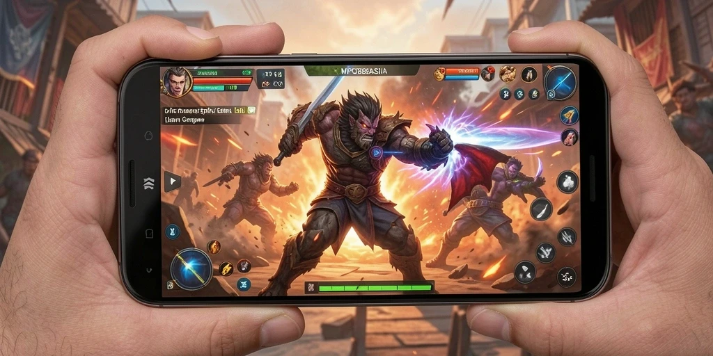 Tampilan gameplay MPO88ASIA dengan karakter bertarung yang seru dan dinamis.