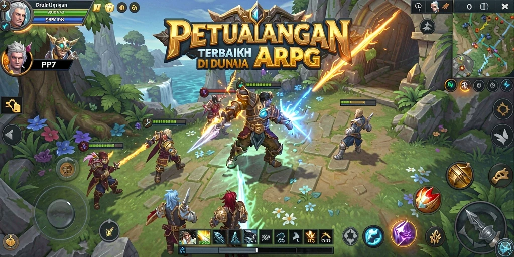 Tampilan menakjubkan dari permainan ARPG PP7 sedang berlangsung.