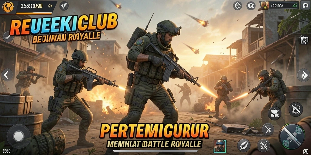 Screenshot gameplay <strong>REJEKICLUB</strong> yang mendebarkan di medan pertempuran.