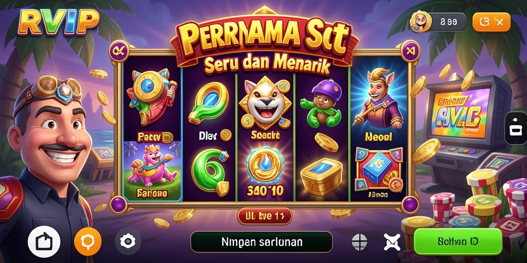 Screenshot gameplay RVIP menampilkan aksi menarik permainan slot.