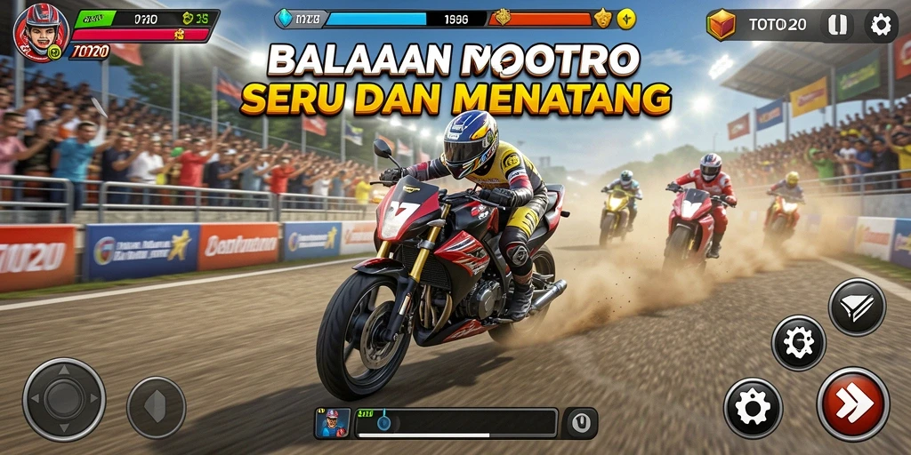 Gameplay balapan motor yang seru dan menegangkan di TOTO20.