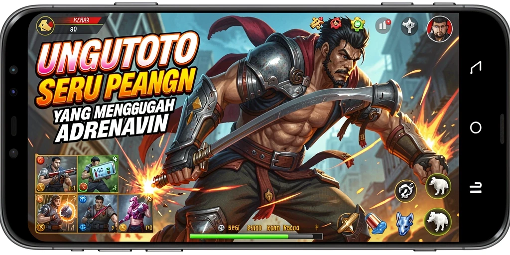 Tangkapan layar menunjukkan aksi pertarungan epik dalam UNGUTOTO.